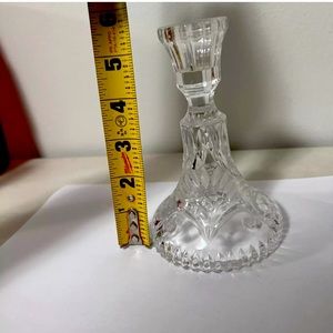 Vintage etched crystal candle holders,classic elegant cut crystal candle holders